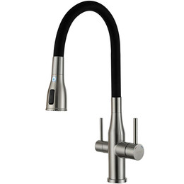 Смеситель для кухни Gappo G4399-65, сатин/черный - фото 