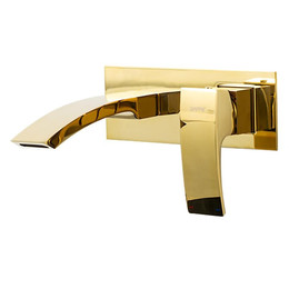 Смеситель для раковины настенный Gappo G07-3 G1007-23, Цвет производителя: золото сатин - фото 