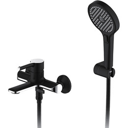 Смеситель для ванны с душевым гарнитуром Gappo G3203-6, черный/хром - фото 