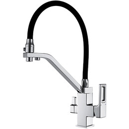 Смеситель для кухни Gappo G4318, черный/хром - фото 