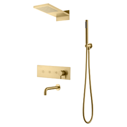 Душевая система для ванны Boheme Fusion 130-2-MG (со скрытой частью) золото матовое - фото 