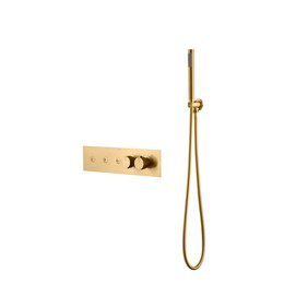 Душевая система для душа с термостатом Boheme Fusion 131-SYS-MG (со скрытой частью) золото матовое - фото 