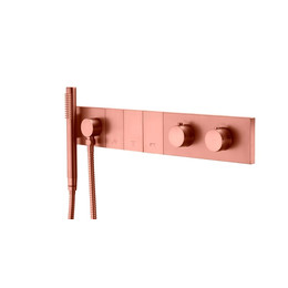 Душевая система для душа с термостатом Boheme ZODIAC 133-SYS-CB (со скрытой частью) брашированная медь - фото 