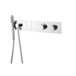 Душевая система для душа с термостатом Boheme ZODIAC 133-SYS-CR (со скрытой частью) - фото 
