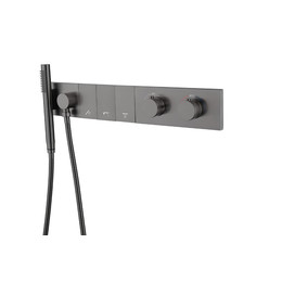 Душевая система для душа с термостатом Boheme ZODIAC 133-SYS-GM (со скрытой частью) графит - фото 