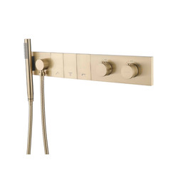 Душевая система для душа с термостатом Boheme ZODIAC 133-SYS-MG (со скрытой частью) золото матовое - фото 