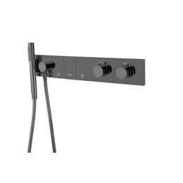 Душевая система для душа с термостатом Boheme ZODIAC 133-SYS-SGM (со скрытой частью) графит глянец - фото 