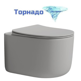 Унитаз подвесной безободковый Boheme FLOW 969-SET-L с тонкой крышкой микролифт (система смыва Торнадо) LUNA - фото 