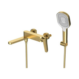 Смеситель для ванны с выдвижным изливом Gappo G10-3 G3210-3, золото сатин, Цвет производителя: золото сатин - фото 