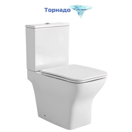 Унитаз напольный безободковый Aquatek Леон Квадро AQ2788T-00 с тонкой крышкой микролифт (система смыва Торнадо) - фото 