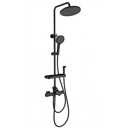 Душевая стойка с термостатом и гигиеническим душем Wonzon & Woghand Solid WW-C3011-A1-MB, чёрный матовый - фото 