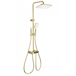 Душевая стойка с термостатом Wonzon & Woghand Muse WW-B3112-BG, золото брашированное - фото 