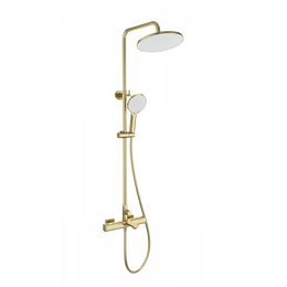 Душевая стойка с термостатом Wonzon & Woghand Solid WW-C3011-A-BG, золото брашированное - фото 