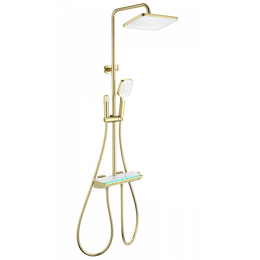 Душевая стойка с термостатом Wonzon & Woghand Muse WW-B4174-BG, золото брашированное - фото 