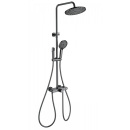 Душевая стойка с термостатом Wonzon & Woghand Muse WW-B4113-BGG, тёмный графит брашированный - фото 