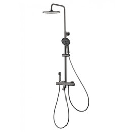 Душевая стойка с термостатом Wonzon & Woghand The one WW-B3094-BGG, тёмный графит брашированный - фото 