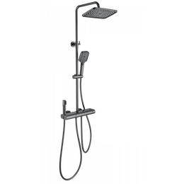 Душевая стойка с термостатом Wonzon & Woghand Muse WW-B4129-BGG, тёмный графит брашированный - фото 