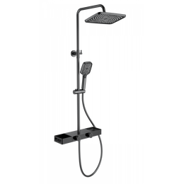 Душевая стойка с термостатом Wonzon & Woghand Shelf WW-B3552-BGG, тёмный графит брашированный - фото 