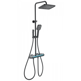 Душевая стойка с термостатом Wonzon & Woghand Muse WW-B4174-MB, чёрный матовый - фото 