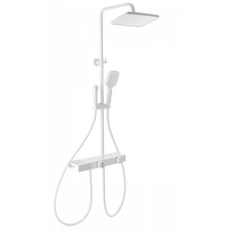 Душевая стойка с термостатом и гигиеническим душем Wonzon & Woghand Shelf WW-B4161-MW, белый матовый - фото 