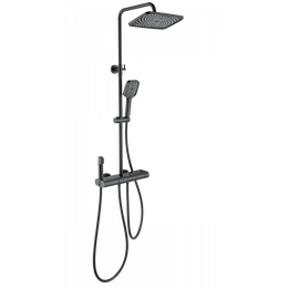 Душевая стойка с термостатом Wonzon & Woghand Muse WW-B4129-MB, чёрный матовый - фото 