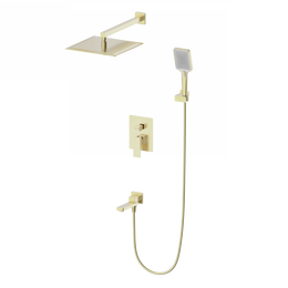 Душевая система для ванны Wonzon & Woghand Cube 2.0 WW-88087068-BG, золото брашированное - фото 