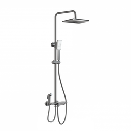 Душевая стойка с термостатом Wonzon & Woghand WW-B3310-BGG, тёмный графит брашированный - фото 