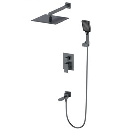 Душевая система для ванны Wonzon & Woghand Cube WW-88939016-BGM, тёмный графит брашированный - фото 