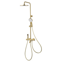 Душевая стойка с термостатом Wonzon & Woghand The one WW-B3094-BG, золото брашированное - фото 