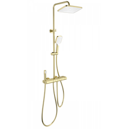 Душевая стойка с термостатом Wonzon & Woghand Muse WW-B4129-BG, золото брашированное - фото 