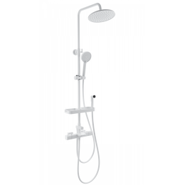 Душевая стойка с термостатом и гигиеническим душем Wonzon & Woghand Plate WW-C3017-A1-MW, белый матовый - фото 