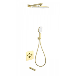 Душевая система для ванны с термостатом Wonzon & Woghand WW-B4005-BG, золото брашированное - фото 