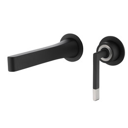 Смеситель для раковины настенный Boheme Duo 165-B (со скрытой частью) чёрный - фото 