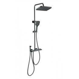 Душевая стойка с термостатом и гигиеническим душем Wonzon & Woghand Muse WW-B4132-A-BGG, тёмный графит брашированный - фото 