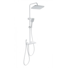 Душевая стойка с термостатом и гигиеническим душем Wonzon & Woghand Muse WW-B4132-A-MW, белый матовый - фото 