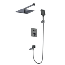 Душевая система для ванны с термостатом Wonzon & Woghand WW-88929003-BGM, тёмный графит брашированный - фото 
