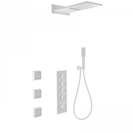 Душевая система для душа с термостатом Wonzon & Woghand WW-D4100-MW, белый матовый - фото 