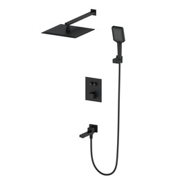 Душевая система для ванны с термостатом Wonzon & Woghand WW-88929003-MB, чёрный матовый - фото 