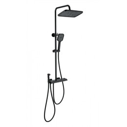 Душевая стойка с термостатом и гигиеническим душем Wonzon & Woghand Muse WW-B4132-A-MB, чёрный матовый - фото 