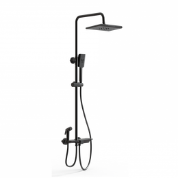 Душевая стойка с термостатом Wonzon & Woghand WW-B3310-MB, чёрный матовый - фото 