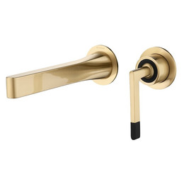 Смеситель для раковины настенный Boheme Duo 165-MG (со скрытой частью) золото матовое - фото 