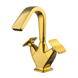 Смеситель для раковины высокий Wonzon & Woghand Shakespeare WW-651103-DG, золото - фото 