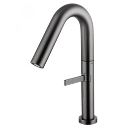 Смеситель для раковины высокий Wonzon & Woghand WW-6068-BGG, тёмный графит - фото 