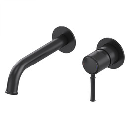 Смеситель для раковины настенный Wonzon & Woghand Tor WW-88869073-MB (со скрытой частью) чёрный - фото 