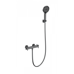 Смесители для душа с термостатом Wonzon & Woghand Strato WW-B2048-A-BGG, тёмный графит - фото 