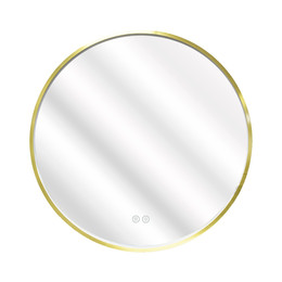 Зеркало Azario Димион 70 см АZ-LED011025 (подсветка, подогрев и сенсорный выключатель) золото матовое - фото 