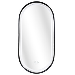 Зеркало Azario Блейк 50 см АZ-LED011125 (подсветка, подогрев и сенсорный выключатель) чёрный матовый - фото 
