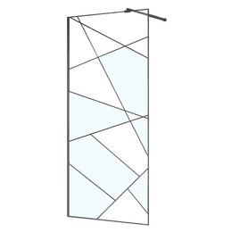 Душевая перегородка Azario Walk-in 110 см AZ-271-110-MGR-CGP (стекло 8 мм) графит матовый/узор - фото 