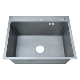 Кухонная мойка Azario Nicole AZG6050H (сифон, дозатор и коландер в комплекте) серая соты - фото 