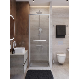 Душевая дверь Cezares Lux 80 см LUX-B-FS-1-80-C-CR, хром/прозрачное - фото 